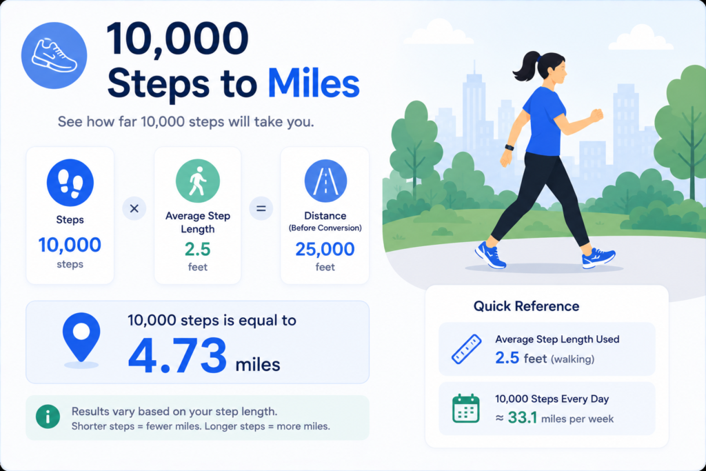 10000 steps to miles